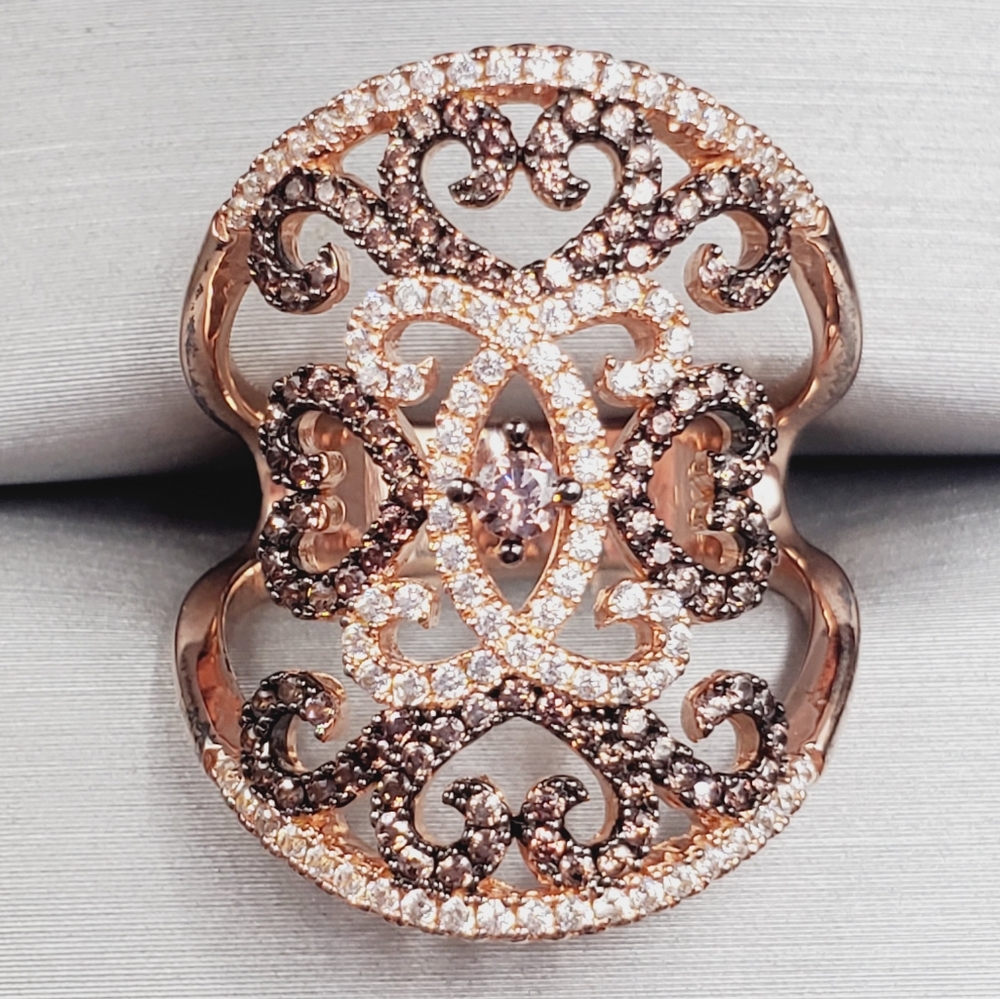 Rose Gold Swirl Statement Ring